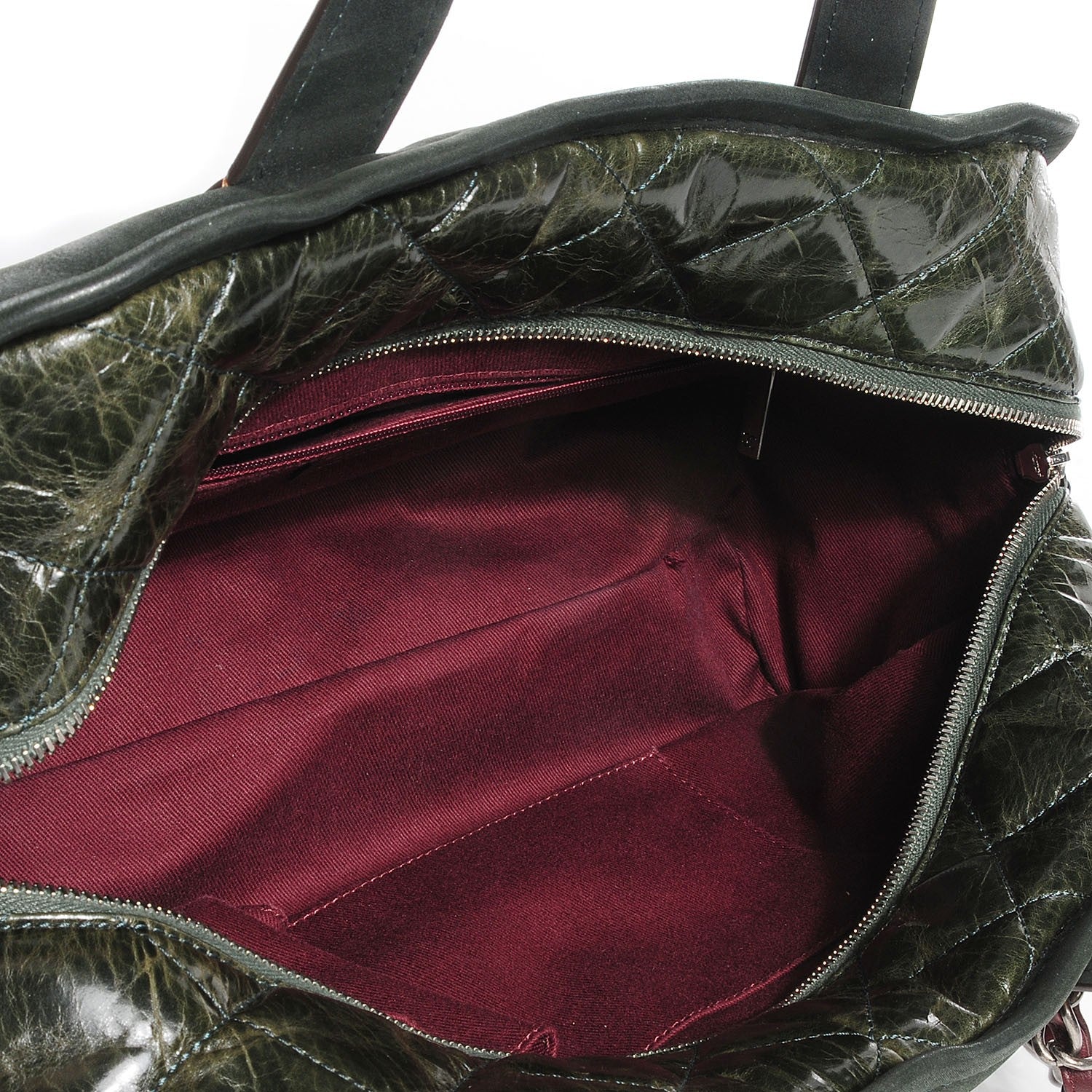Chanel Iridescent Calfskin In The Mix Bowler Green 5 of 7