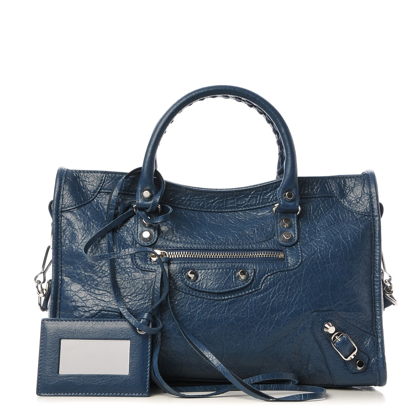 Agneau Classic Silver Hardware S City Bleu Profond