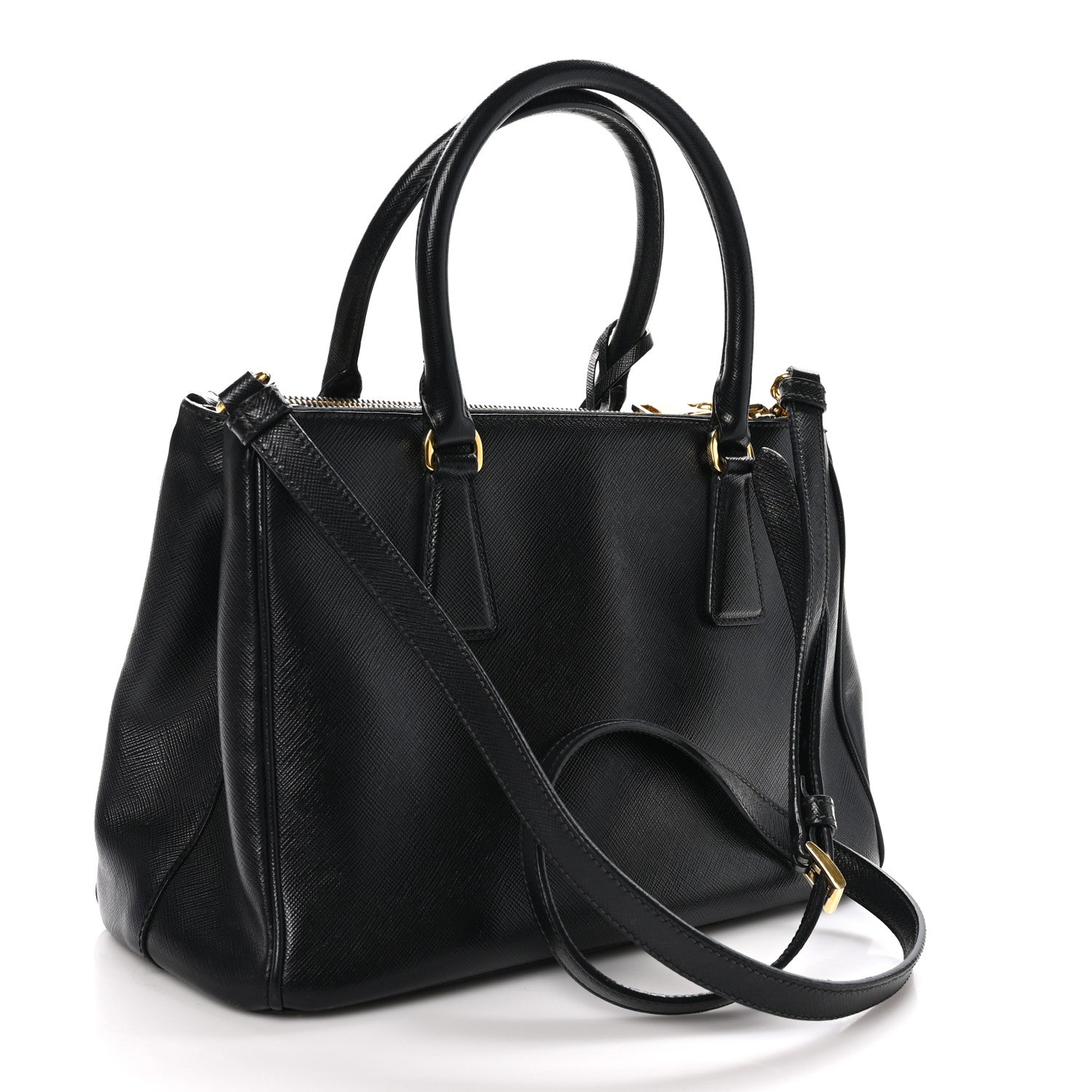 Prada Saffiano Small Galleria Double Zip Tote Black 3 of 10