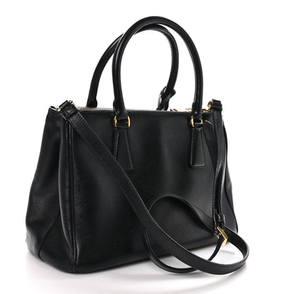 Prada Saffiano Small Galleria Double Zip Tote Black 3 of 10