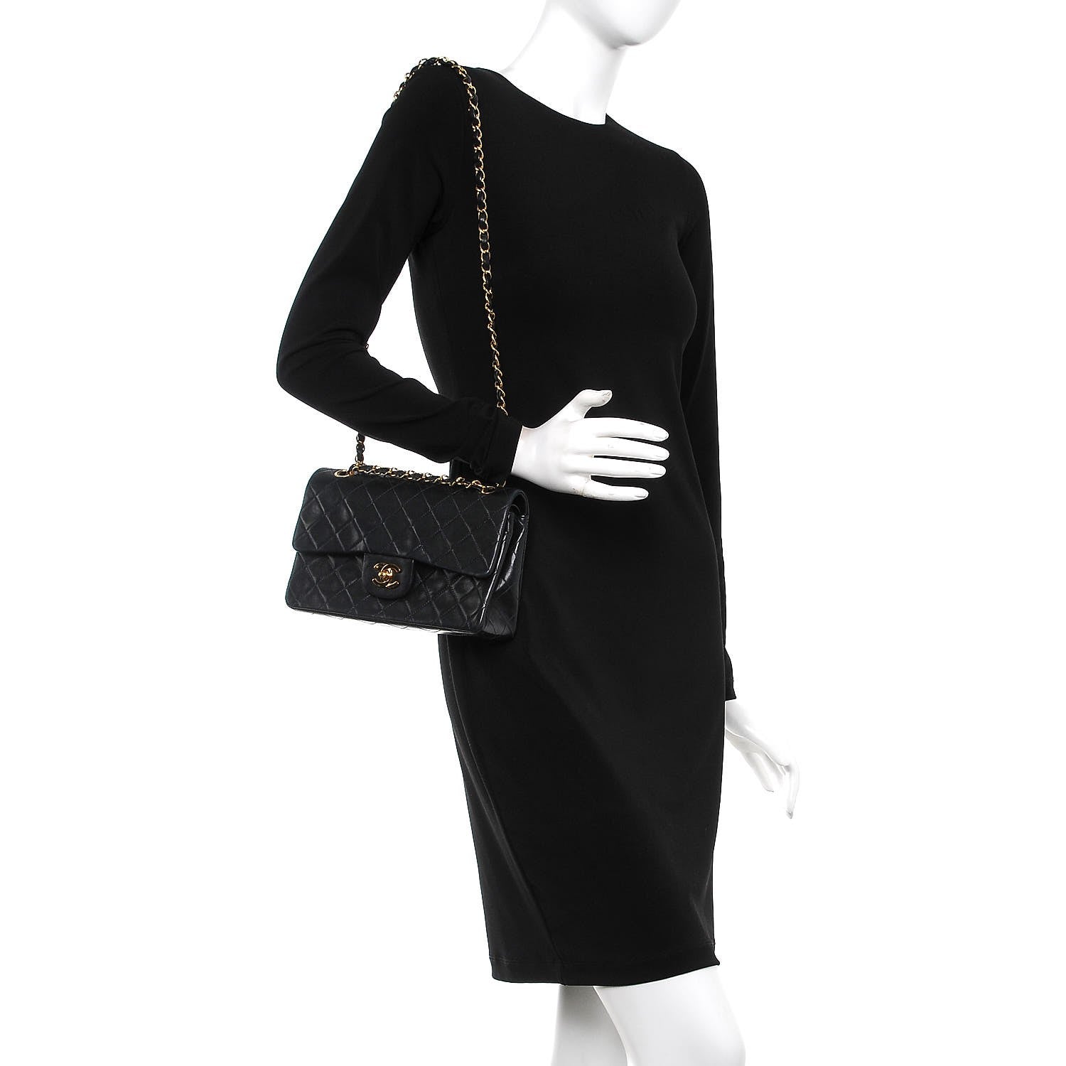 Chanel Lambskin Quilted Small Double Flap Black 2 of 9