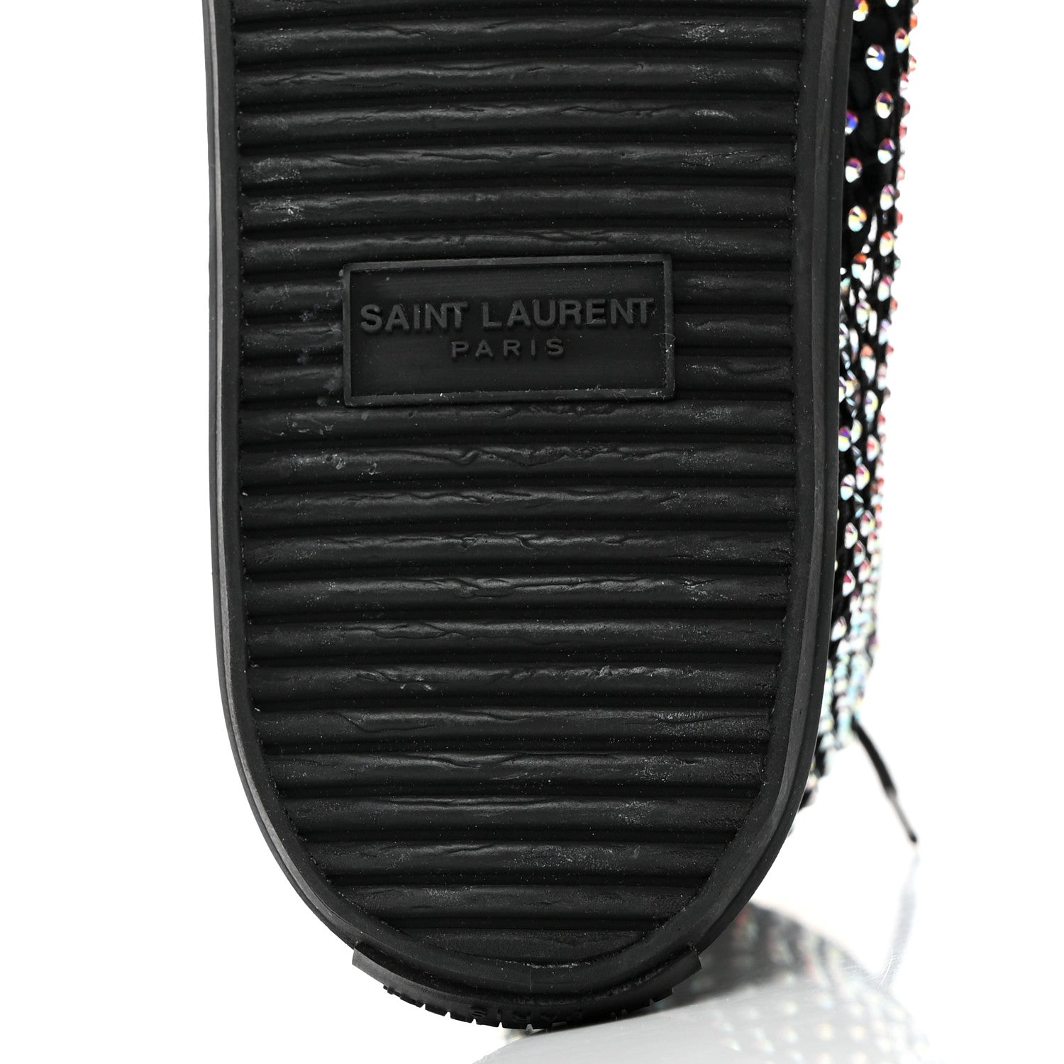 Saint Laurent Mesh Crystal Mid Top Sneakers 37 Black 8 of 9