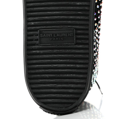 Saint Laurent Mesh Crystal Mid Top Sneakers 37 Black 8 of 9