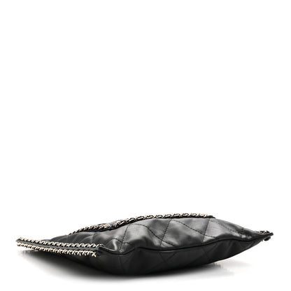 Chanel Calfskin Quilted Chain Flat Tote Black 4 of 11