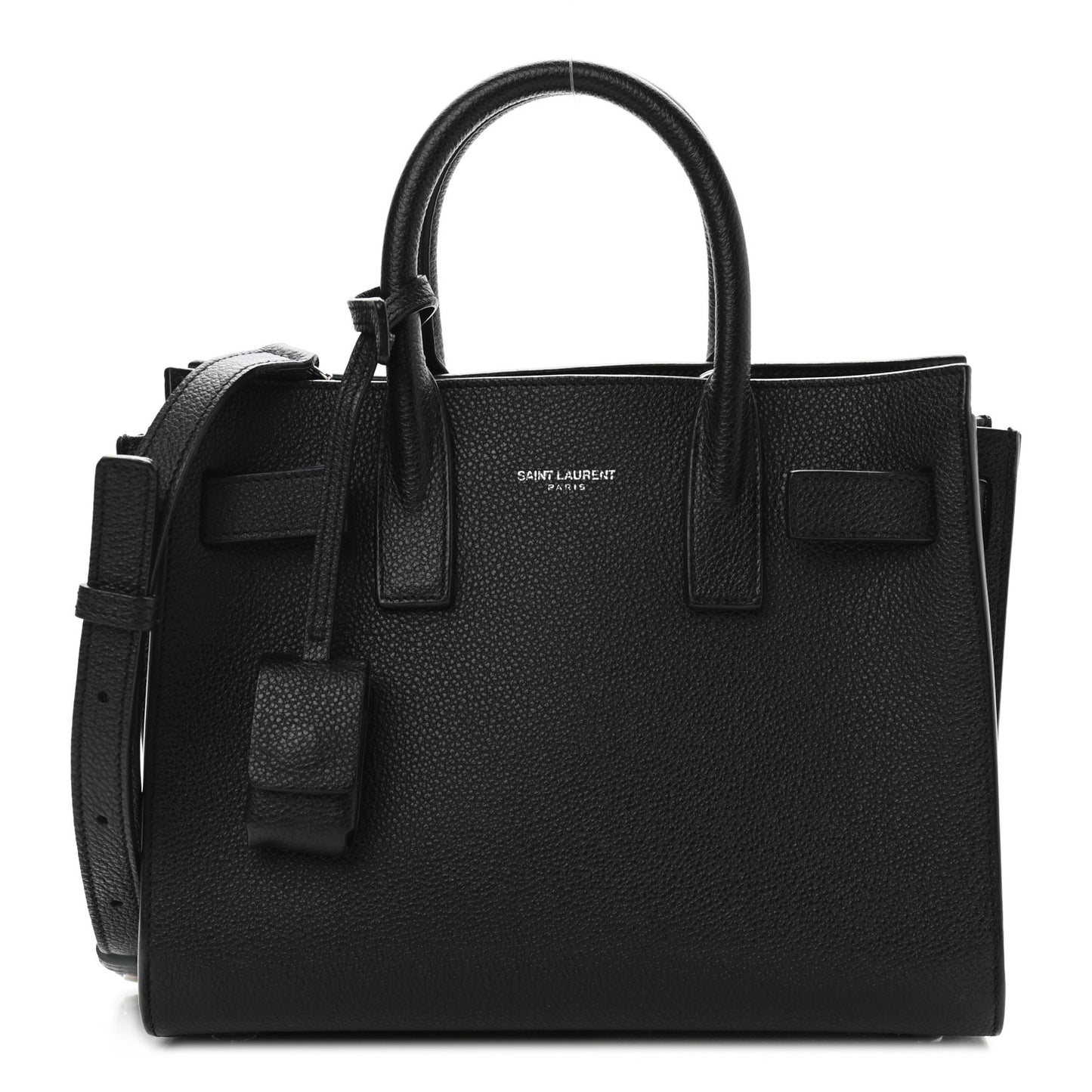 Grained Calfskin Nano Sac De Jour Black