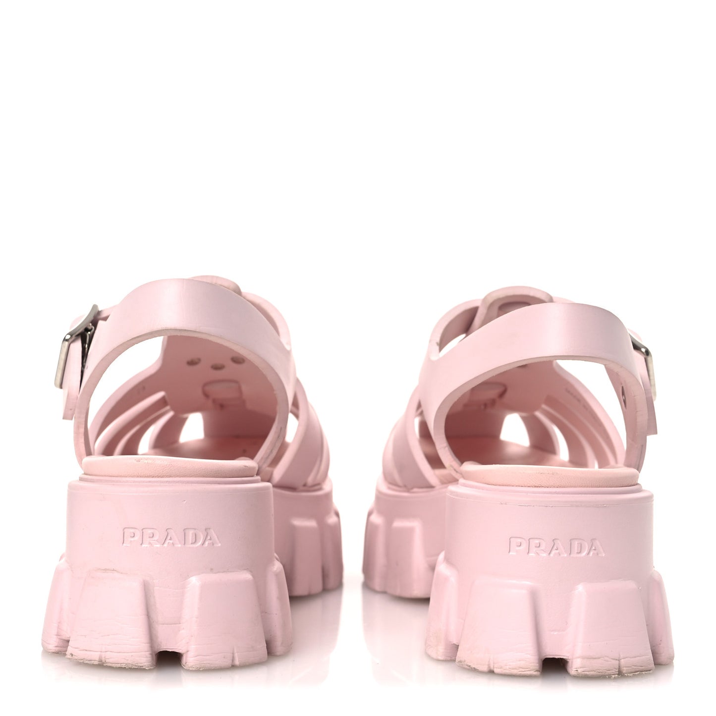 Foam Rubber Metal Triangle Logo Monolith 55mm Cage Sandals 39 Alabastro