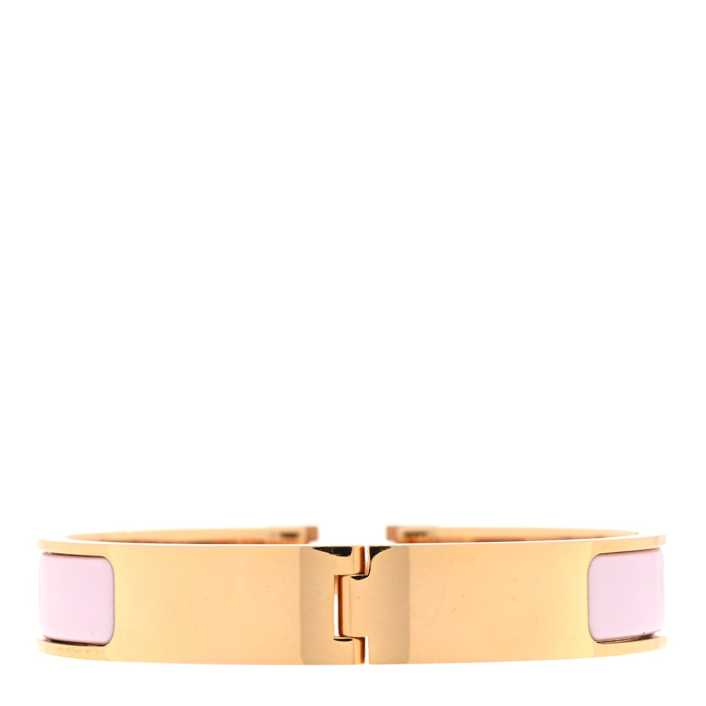 Enamel Clic Clac H Narrow Bracelet PM Rose Dragee