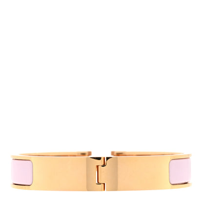 Hermes Enamel Clic Clac H Narrow Bracelet PM Rose Dragee 2 of 3