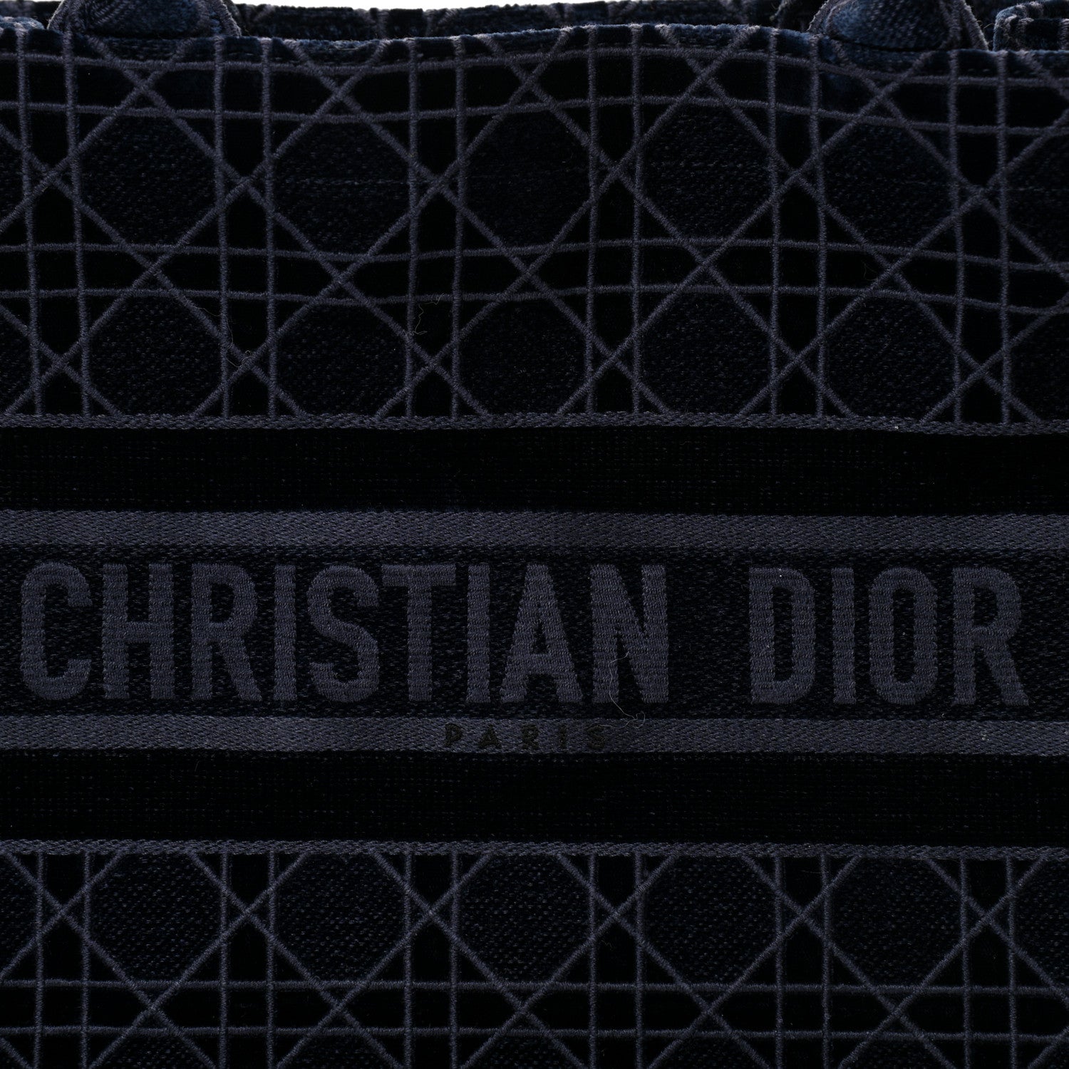 Christian Dior Velvet Cannage Medium Book Tote Navy Blue 8 of 12