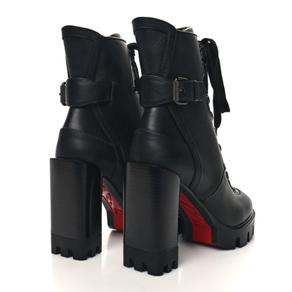 Christian Louboutin Calfskin Macademia 100 Biker Platform Boots 35 Black 4 of 7
