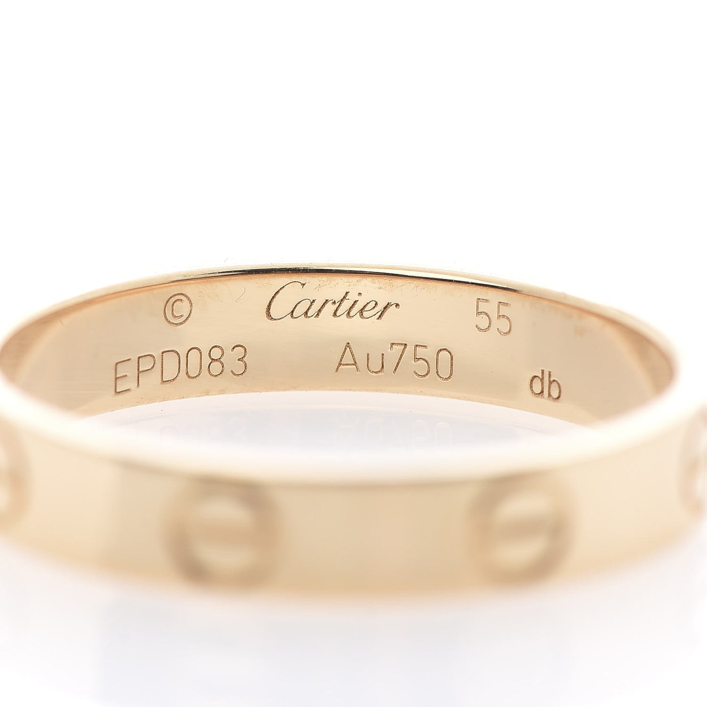 18K Yellow Gold 3.5mm LOVE Wedding Band Ring 55 7.25