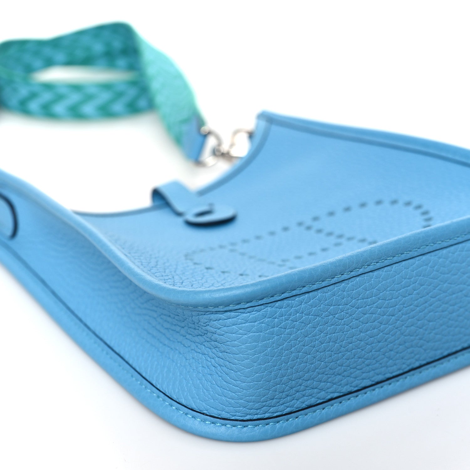 Hermes Taurillon Clemence Zigzag Sangle Evelyne TPM Bleu du Nord Vert Veronese 9 of 11