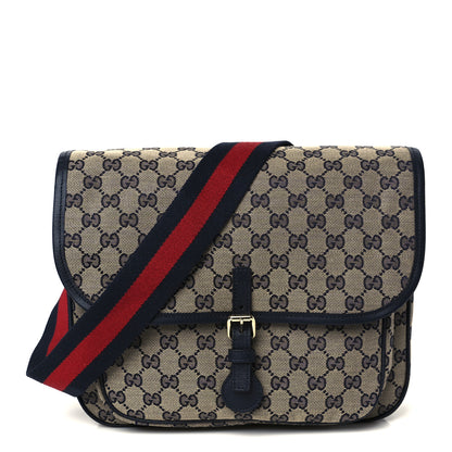 Gucci Monogram Web Childrens Messenger Bag Beige Blue 1 of 10