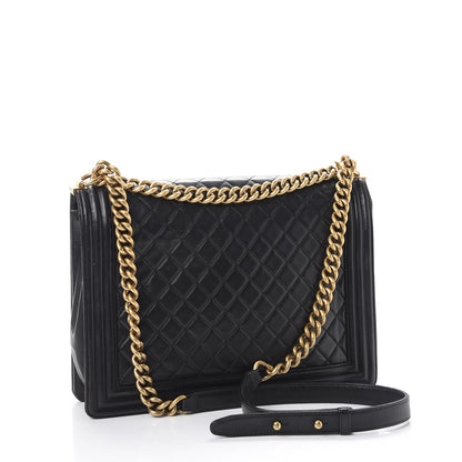 Chanel Lambskin Quilted Large Boy Flap Black 3 of 14
