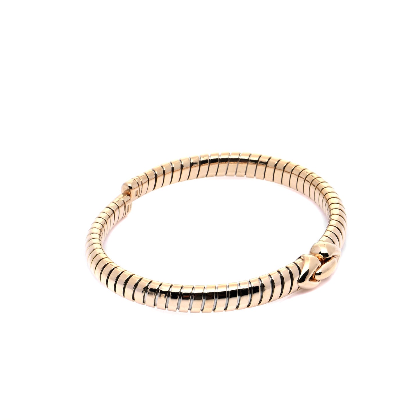 18K Yellow Gold Stainless Steel Tubogas Cuff Bracelet