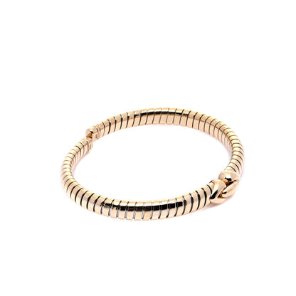 Bulgari 18K Yellow Gold Stainless Steel Tubogas Cuff Bracelet 4 of 8