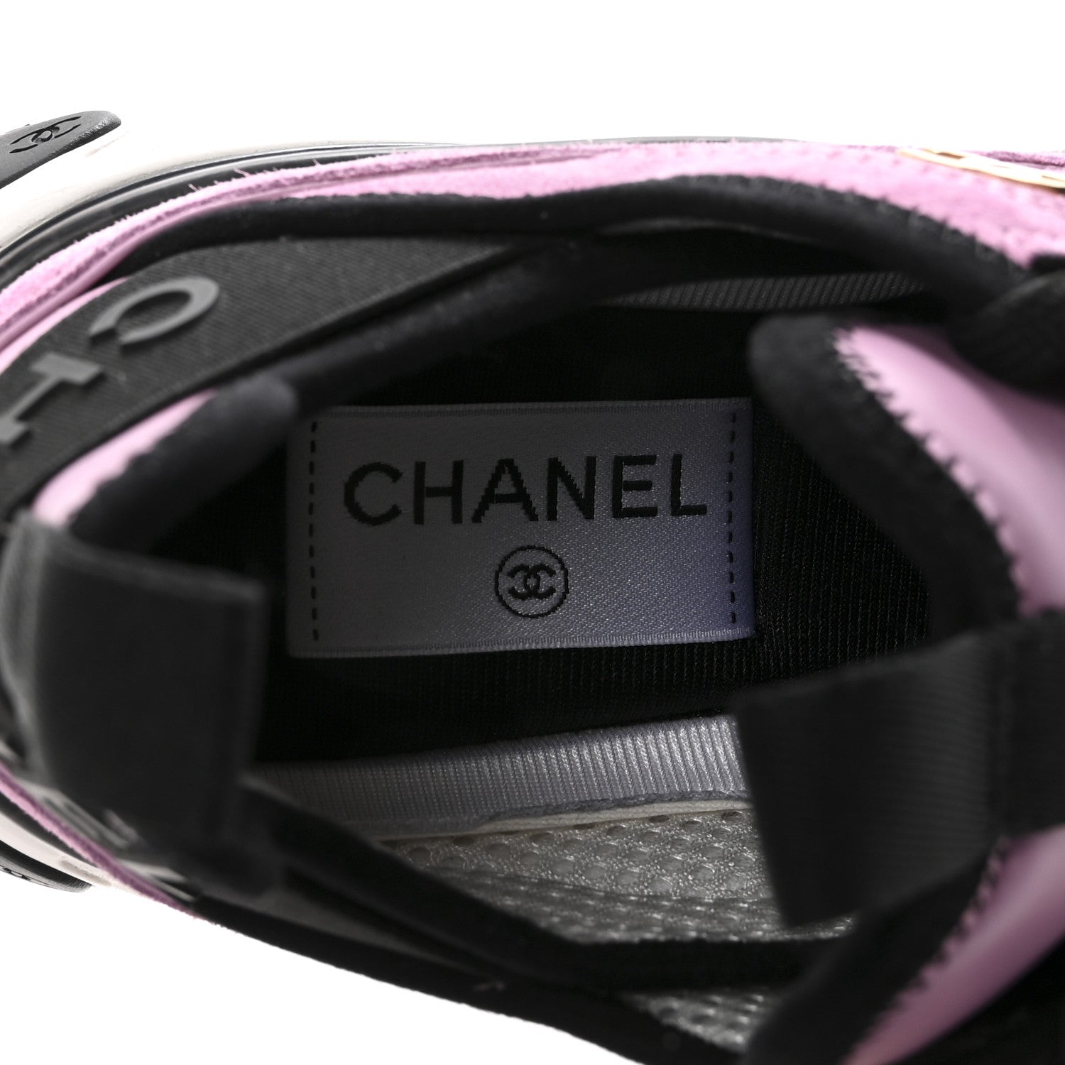 Chanel Suede Calfskin Nylon Grosgrain CC Sneakers 36.5 Dark Pink 8 of 10