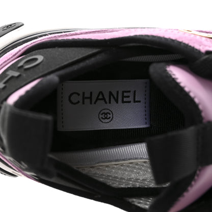 Chanel Suede Calfskin Nylon Grosgrain CC Sneakers 36.5 Dark Pink 8 of 10