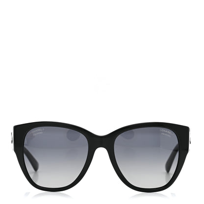 Chanel Acetate Polarized Butterfly CC Sunglasses 5412-A Black 2 of 7