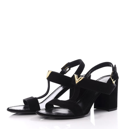 Louis Vuitton Suede Bahiana Sandals 39 Black 3 of 10