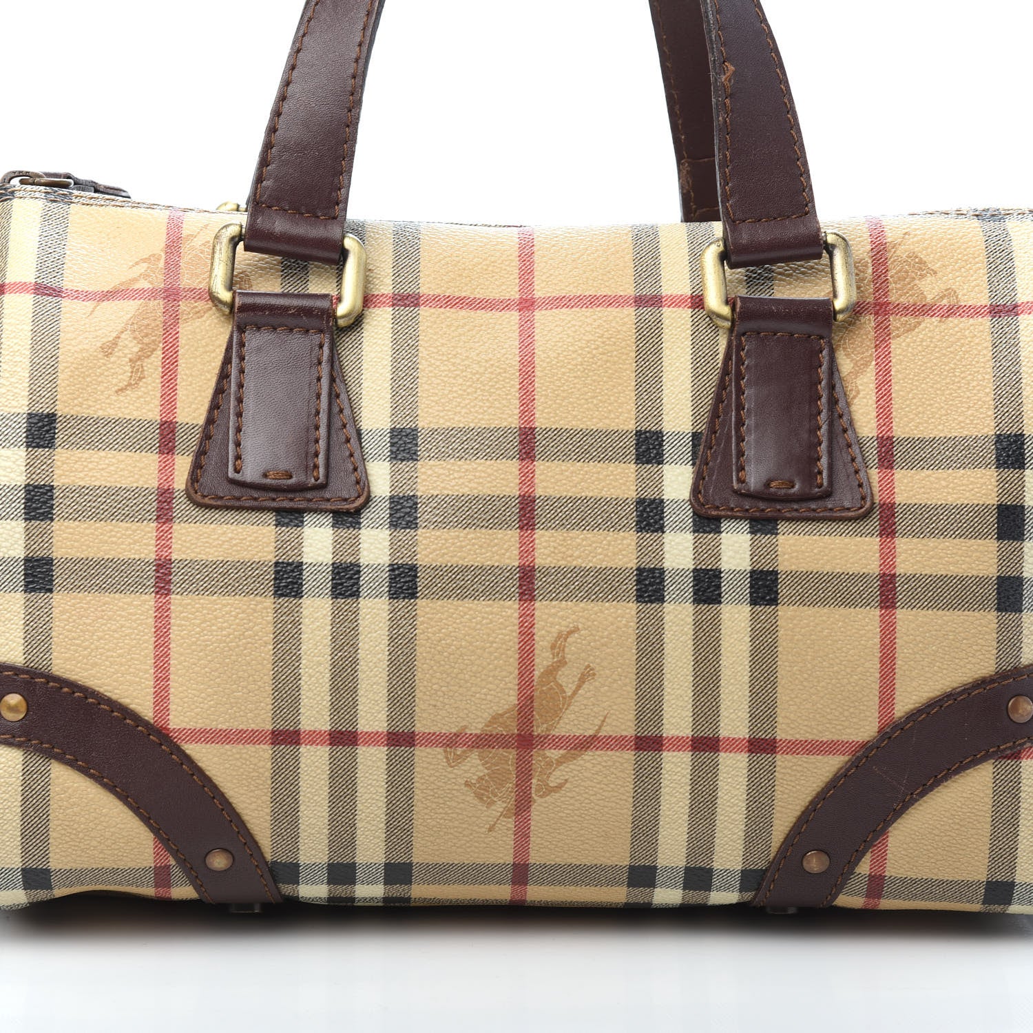 Burberry Haymarket Check Studded Bowler Brown 8 of 11