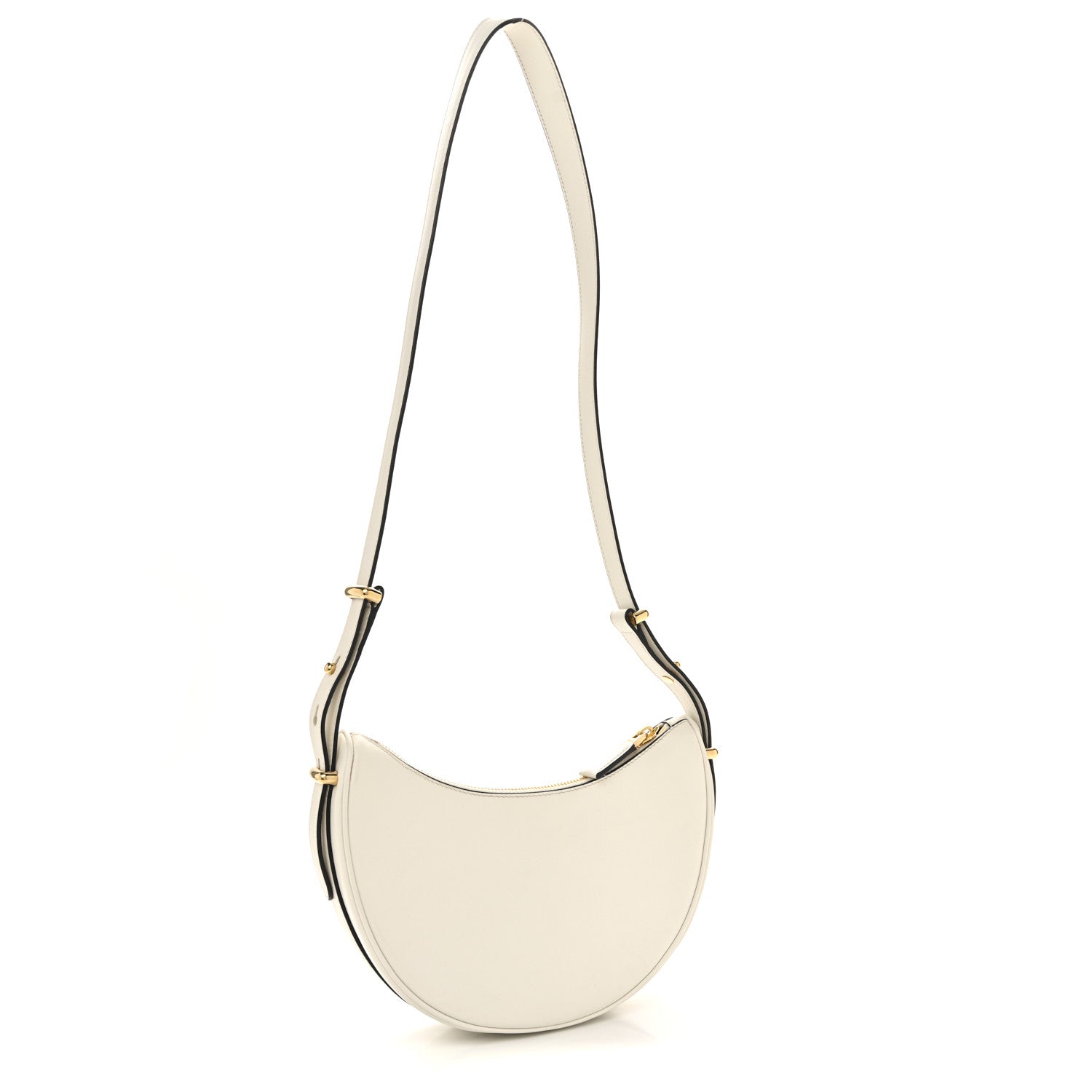 Prada Soft Calfskin Arque Shoulder Bag White 3 of 13