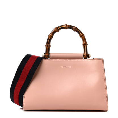 Gucci Nappa Bamboo Web Mini Nymphaea Top Handle Bag Perfect Pink Mystic White 1 of 9