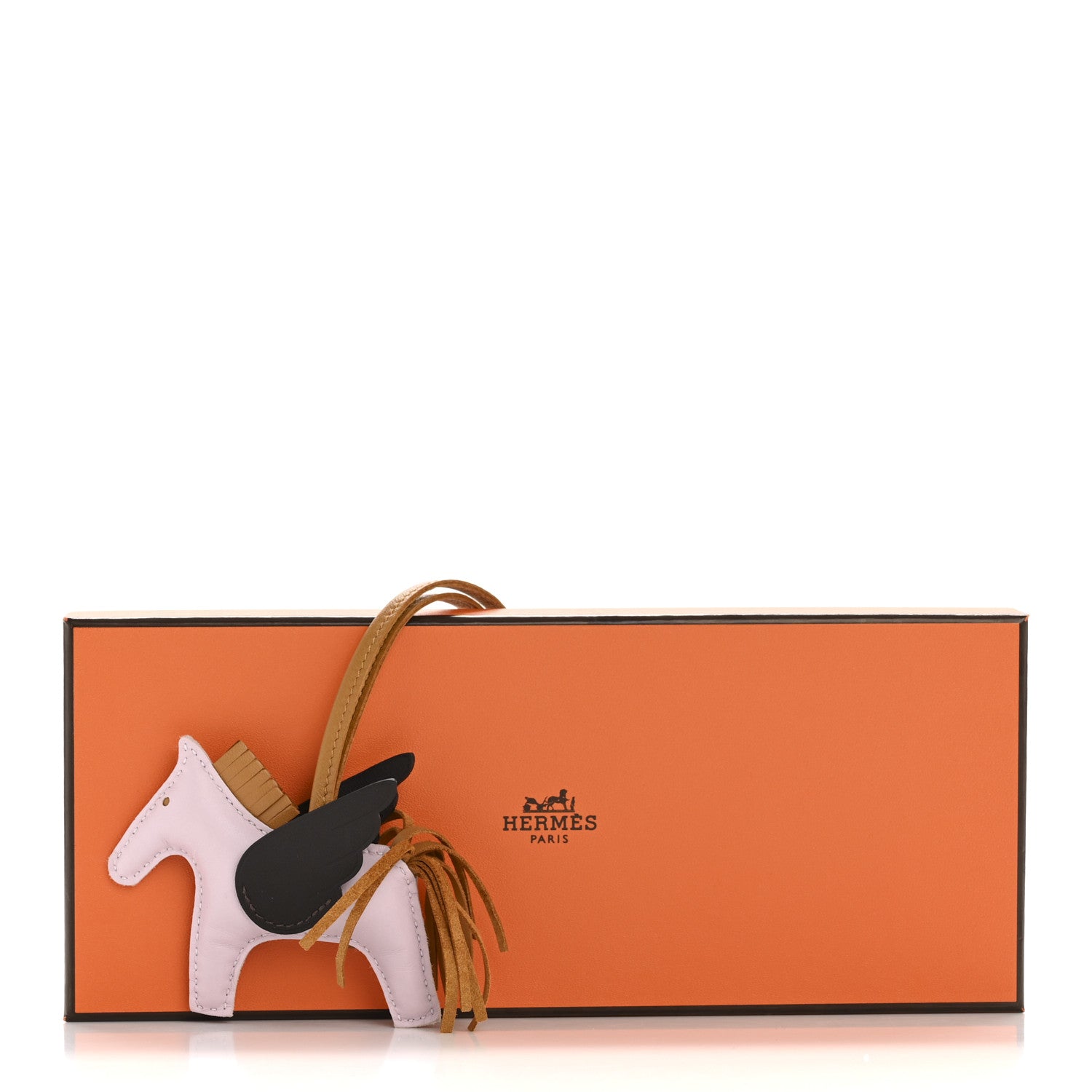 Hermes Milo Lambskin Grigri Rodeo Pegase Horse Bag Charm PM Mauve Pale Sesame Ebene 5 of 5