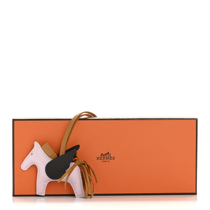 Hermes Milo Lambskin Grigri Rodeo Pegase Horse Bag Charm PM Mauve Pale Sesame Ebene 5 of 5