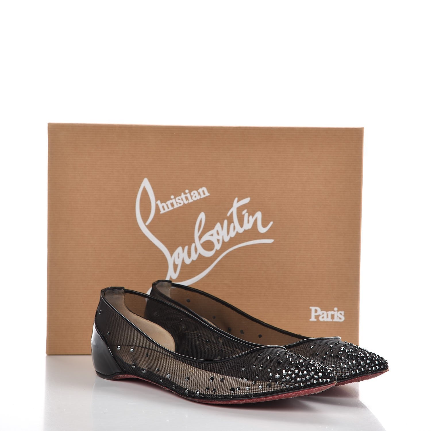Christian Louboutin Patent Body Strass Flats 37.5 Black 10 of 11