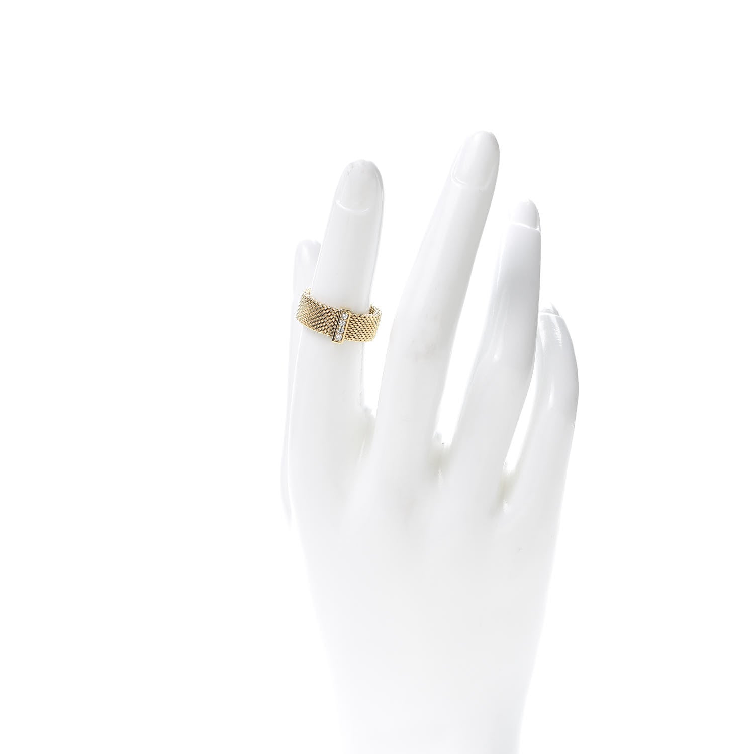 Tiffany 18K Yellow Gold Diamond Somerset Ring 50 5.5 2 of 4