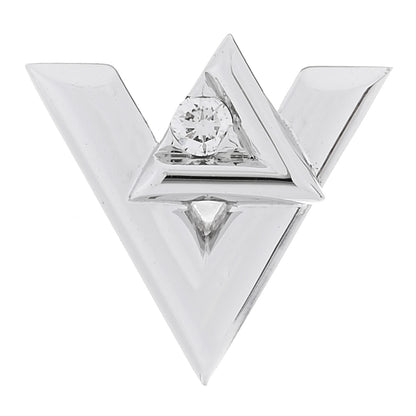 Louis Vuitton 18K White Gold Diamond LV Volt Single Stud Earring 1 of 5