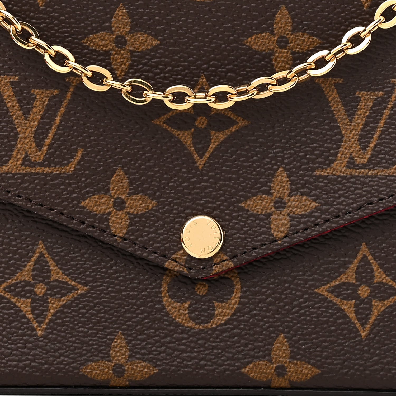 Louis Vuitton Monogram Pochette Felicie Chain Wallet Fuchsia 8 of 11