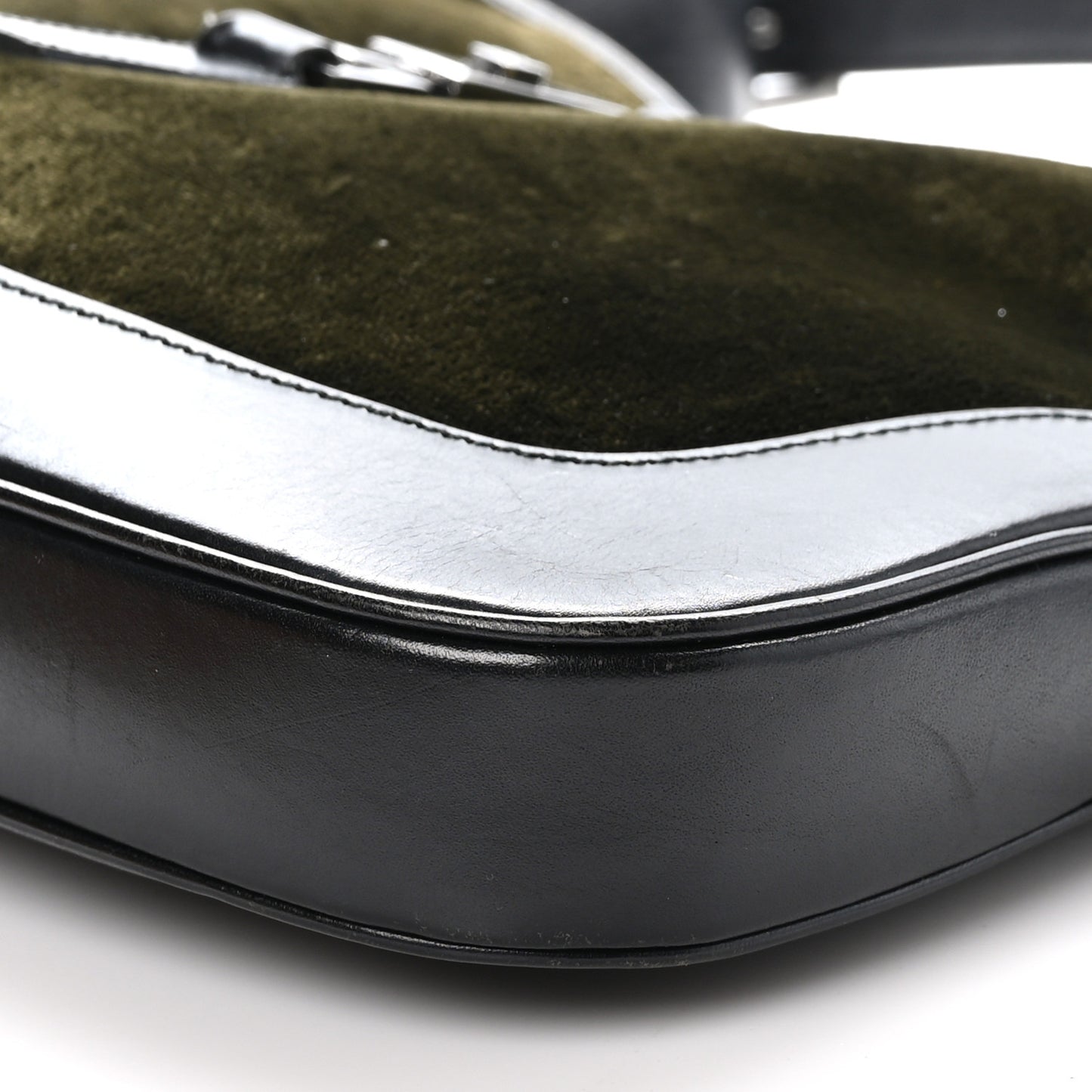 Velvet Calfskin Jackie O Hobo Black Green