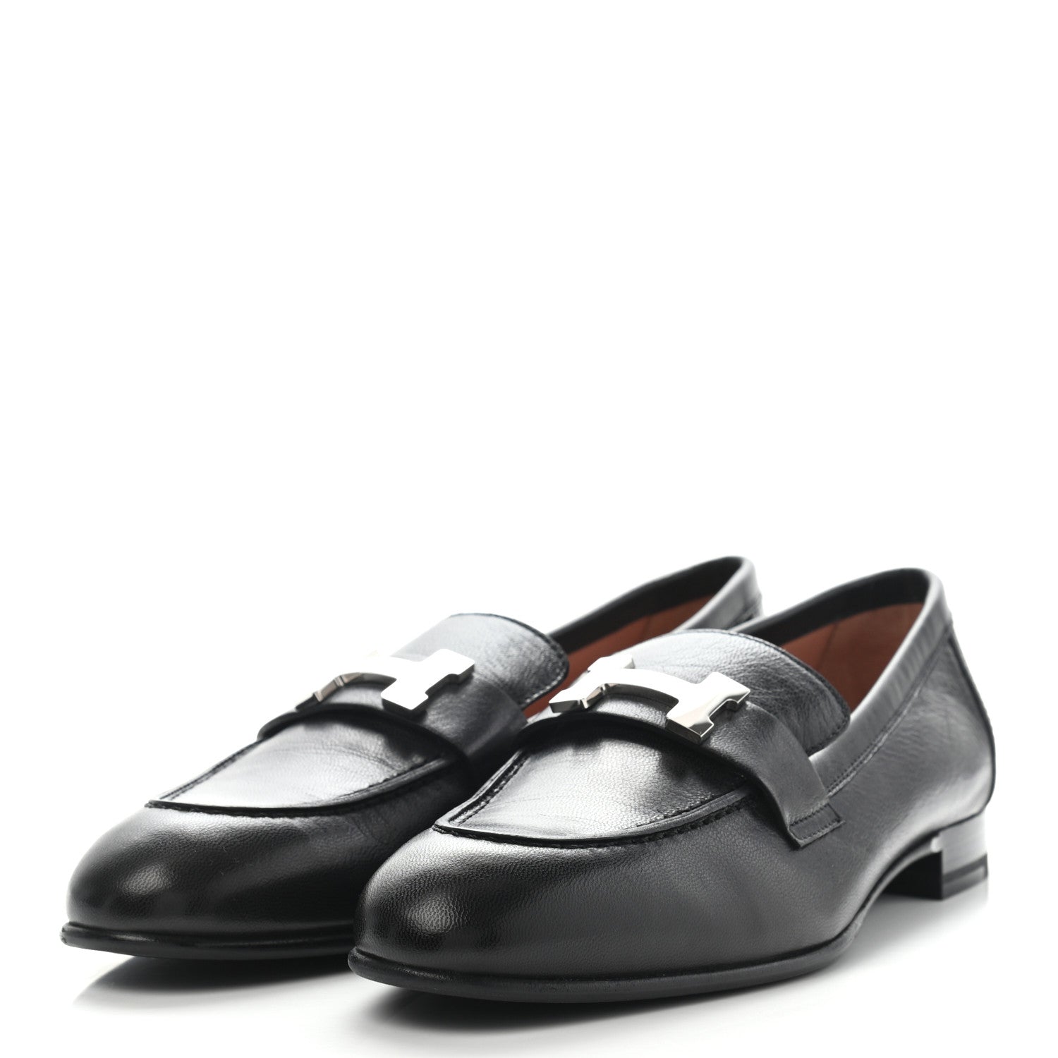 Hermes Goatskin Paris Loafers 36.5 Black 3 of 11