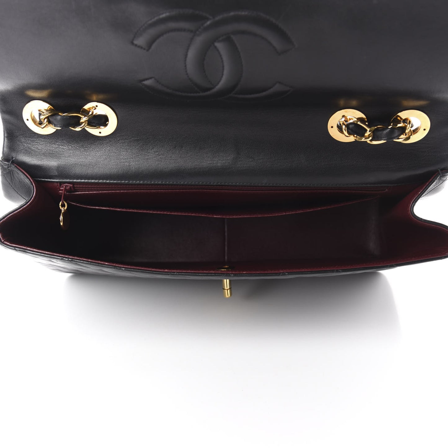 Lambskin Quilted XL Jumbo Single Flap Black