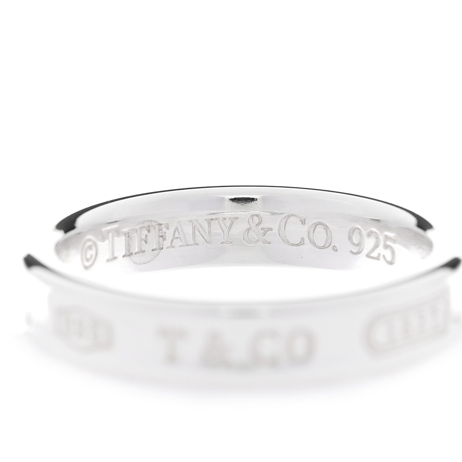 Tiffany Sterling Silver Narrow 1837 Band Ring 52 6 4 of 4
