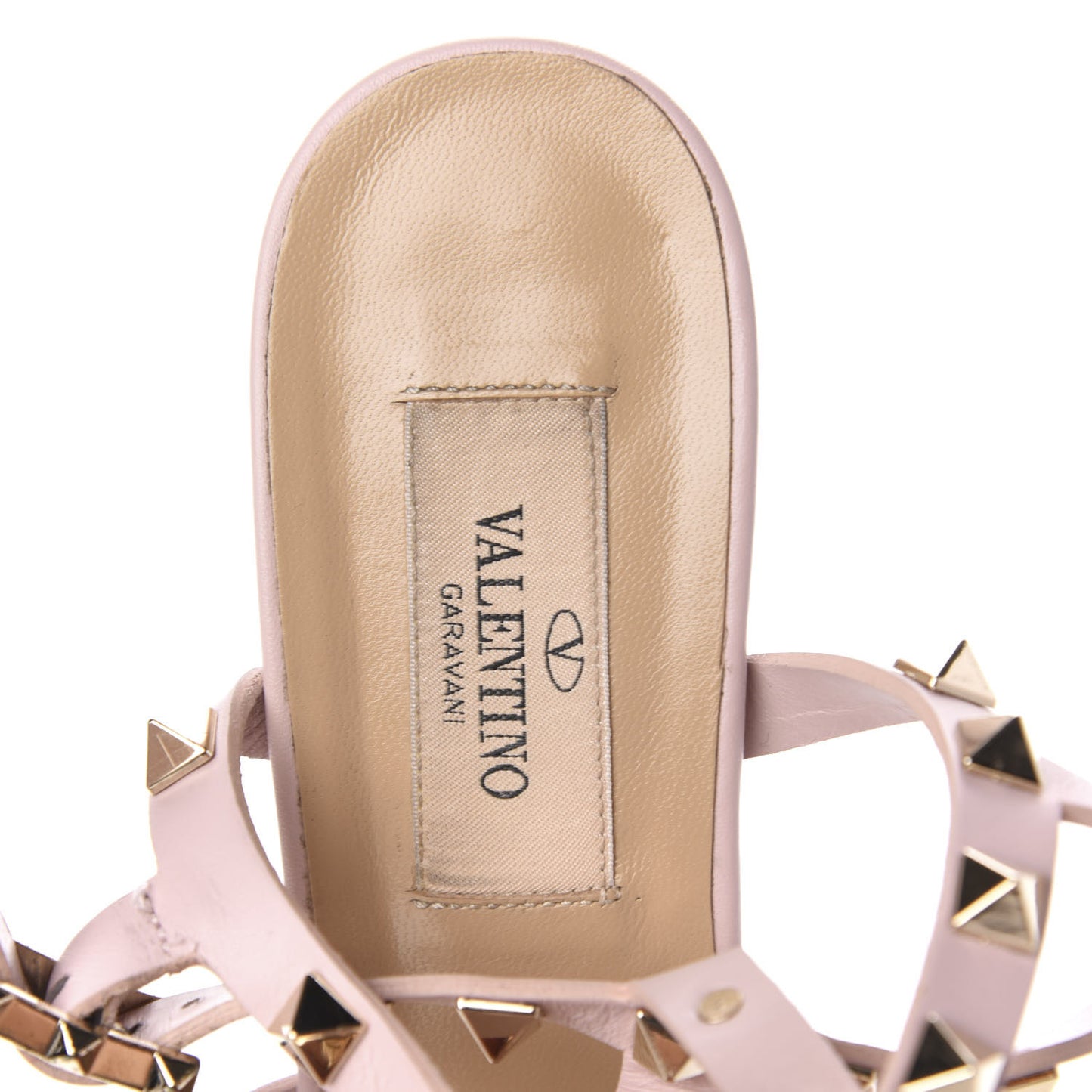 Calfskin Rockstud 60mm City Sandals 35.5 Water Rose
