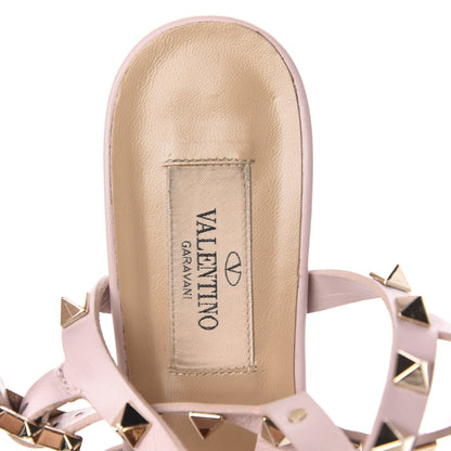 Valentino Garavani Calfskin Rockstud 60mm City Sandals 35.5 Water Rose 6 of 8