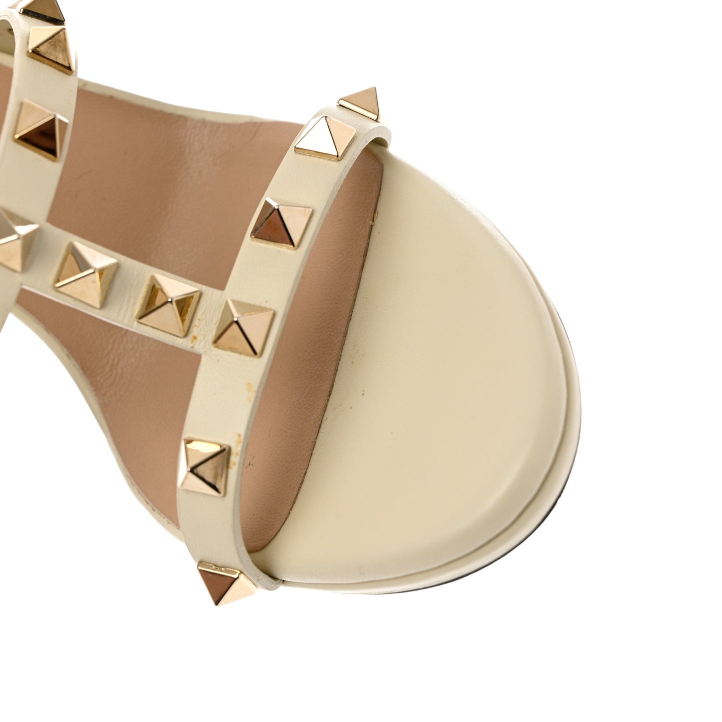 Calfskin Rockstud 90mm City 36 Ivory
