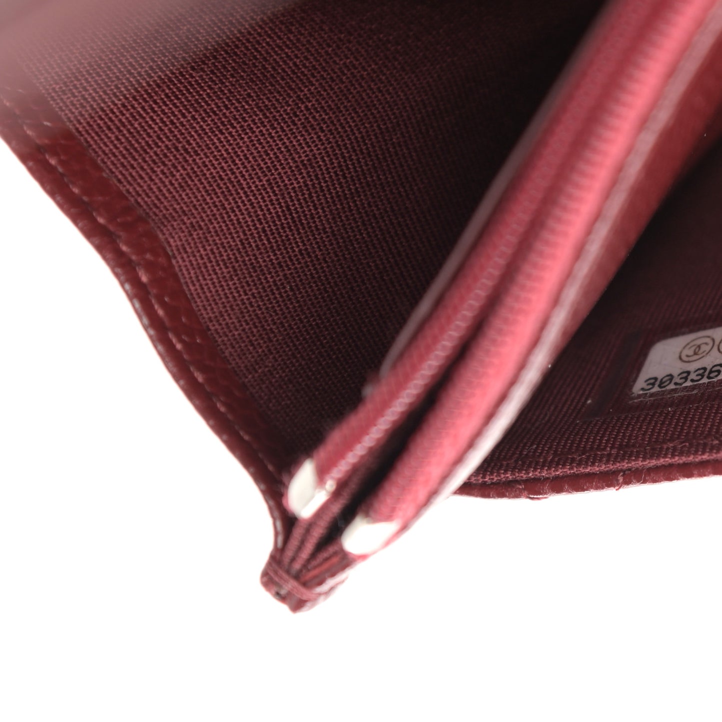 Caviar Quilted Wallet on Chain WOC Burgundy