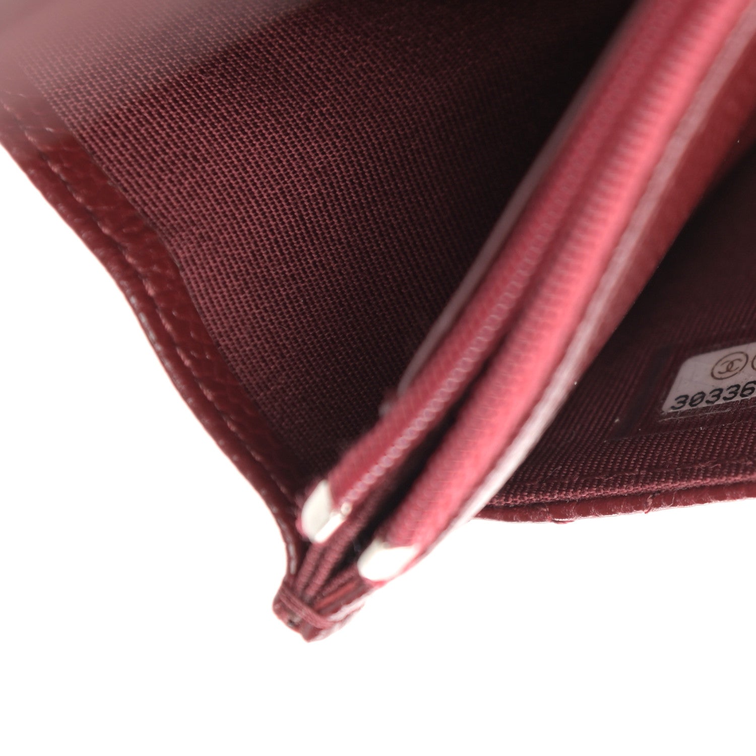 Chanel Caviar Quilted Wallet on Chain WOC Burgundy 8 of 13