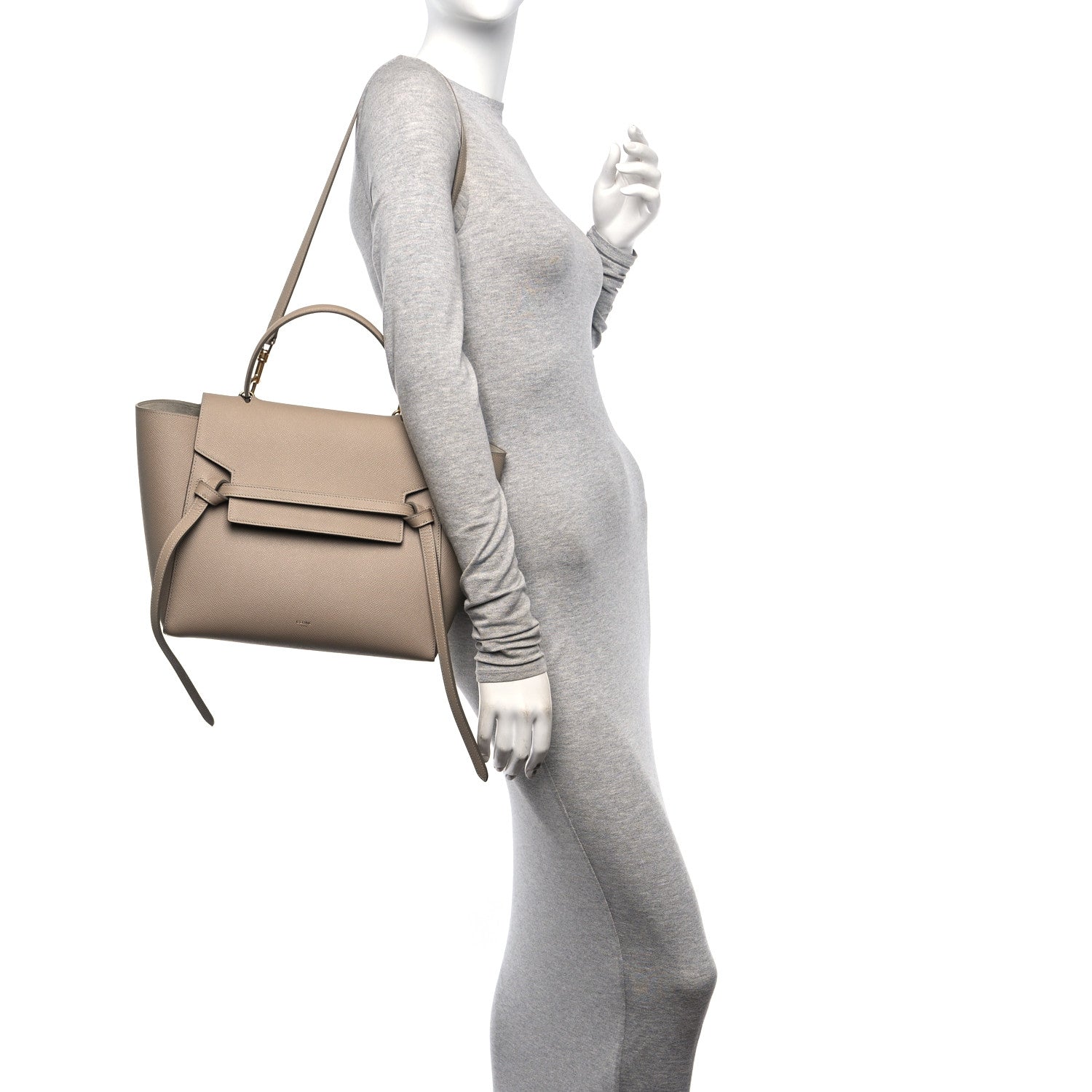 Celine Grained Calfskin Mini Belt Bag Light Taupe 2 of 11