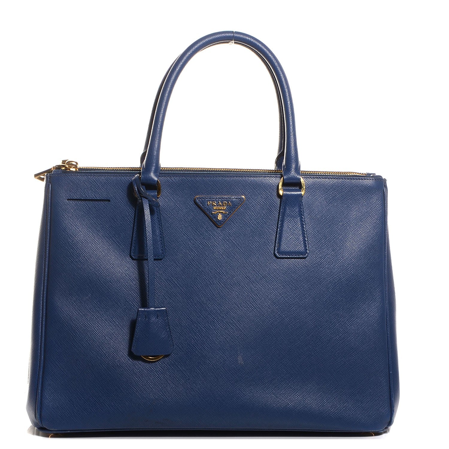 Prada Saffiano Lux Medium Double Zip Tote Bluette 1 of 12