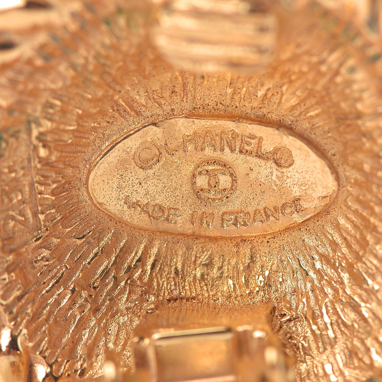 Chanel CC Button Clip On Earrings Gold 4 of 4