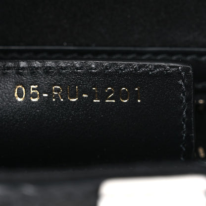 Christian Dior Calfskin Embossed Oblique Vibe Saddle Bag With Strap Black White 7 of 11
