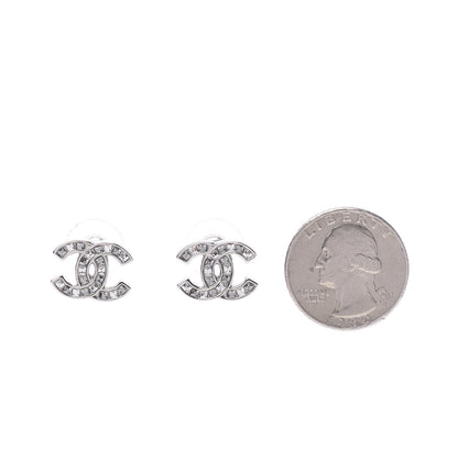 Chanel Baguette Crystal CC Earrings Silver 2 of 5