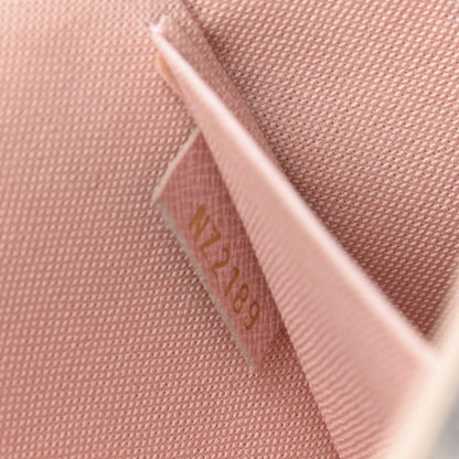 Louis Vuitton Damier Azur Pochette Felicie Chain Wallet Rose Ballerine 9 of 10