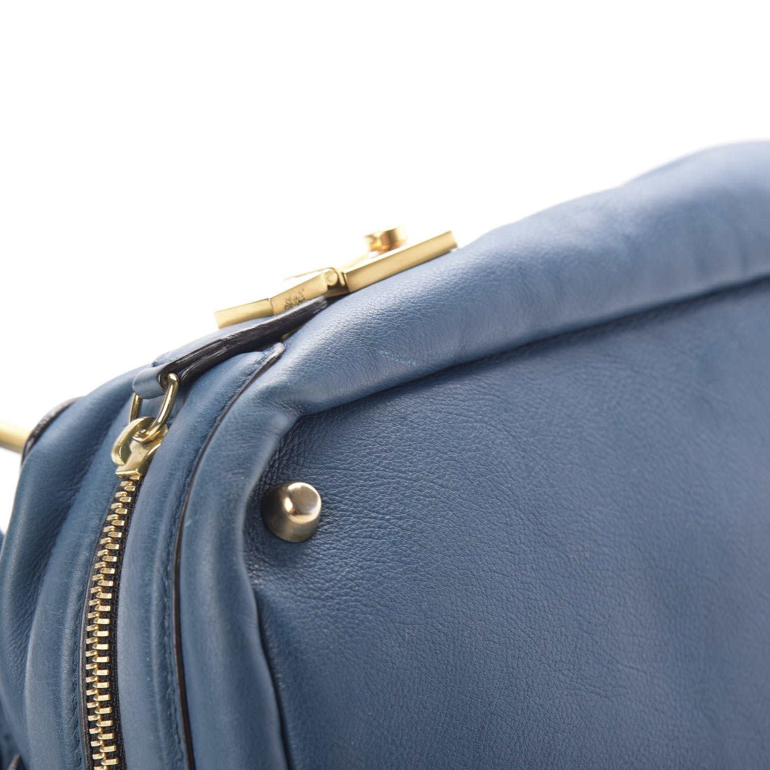 Chloe Calfskin Cary Zipped Shoulder Bag Petrol 10 of 11