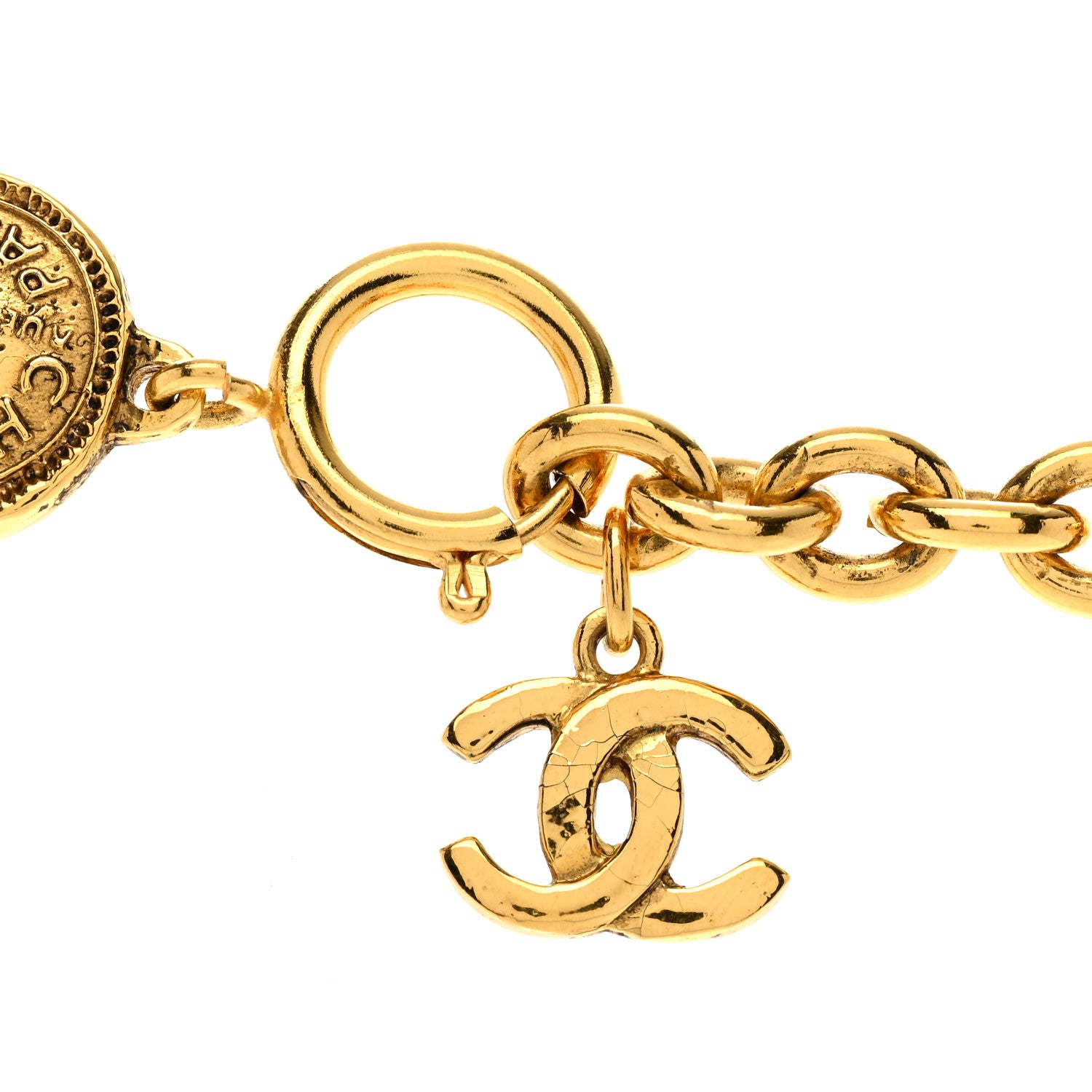 Chanel Metal CC Medallion Necklace Gold 4 of 5